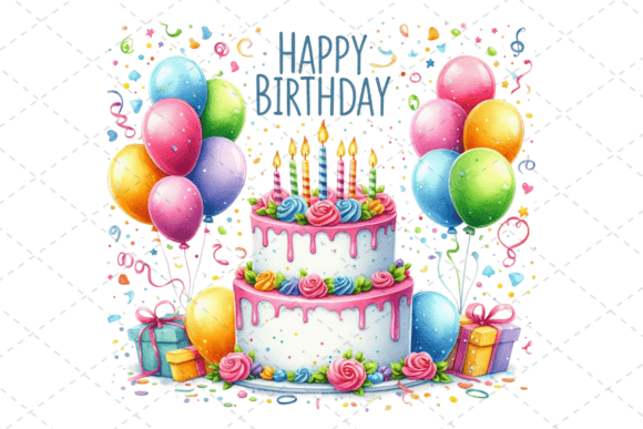 Download Watercolor Birthday Cake Clipart - Clipart Collection