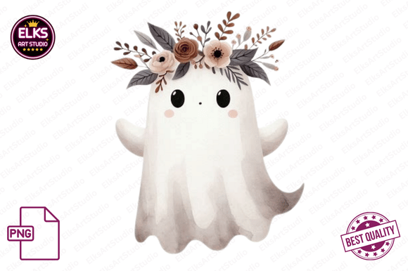 Download Vintage Fall Ghost Clipart, Autumn Boho - Clipart Collection