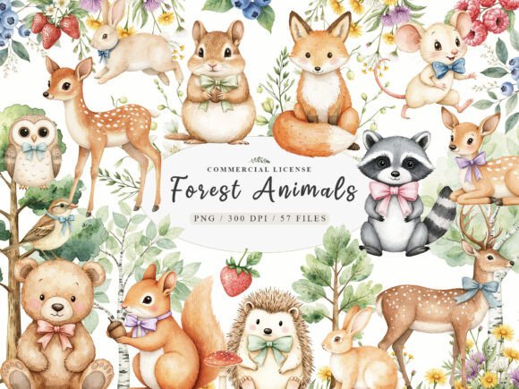 Download Forest Spring Woodland Animals Clipart - Clipart Collection
