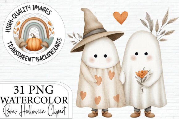 Download Boho Halloween Watercolor Clipart Bundle - Clipart Collection