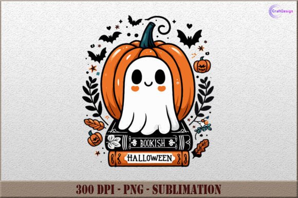Download Cute Ghost Bookish PNG Halloween Clipart - Clipart Collection