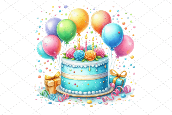 Download Watercolor Birthday Cake Clipart - Clipart Collection