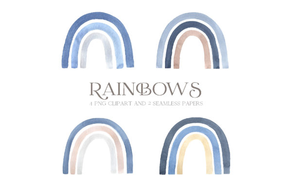 Download Watercolor Blue Baby Boy Rainbow Clipart - Clipart Collection