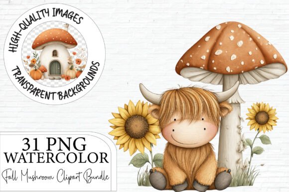 Download Watercolor Fall Mushroom Clipart Bundle - Clipart Collection