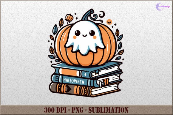 Download Cute Ghost Bookish PNG Halloween Clipart - Clipart Collection