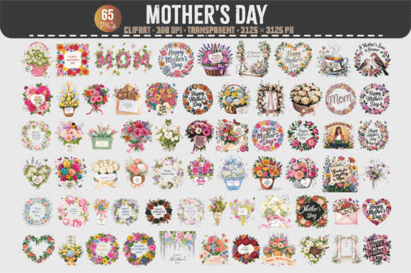 Download Mother’s Day Flower Clipart – 65 PNGs - Clipart Collection